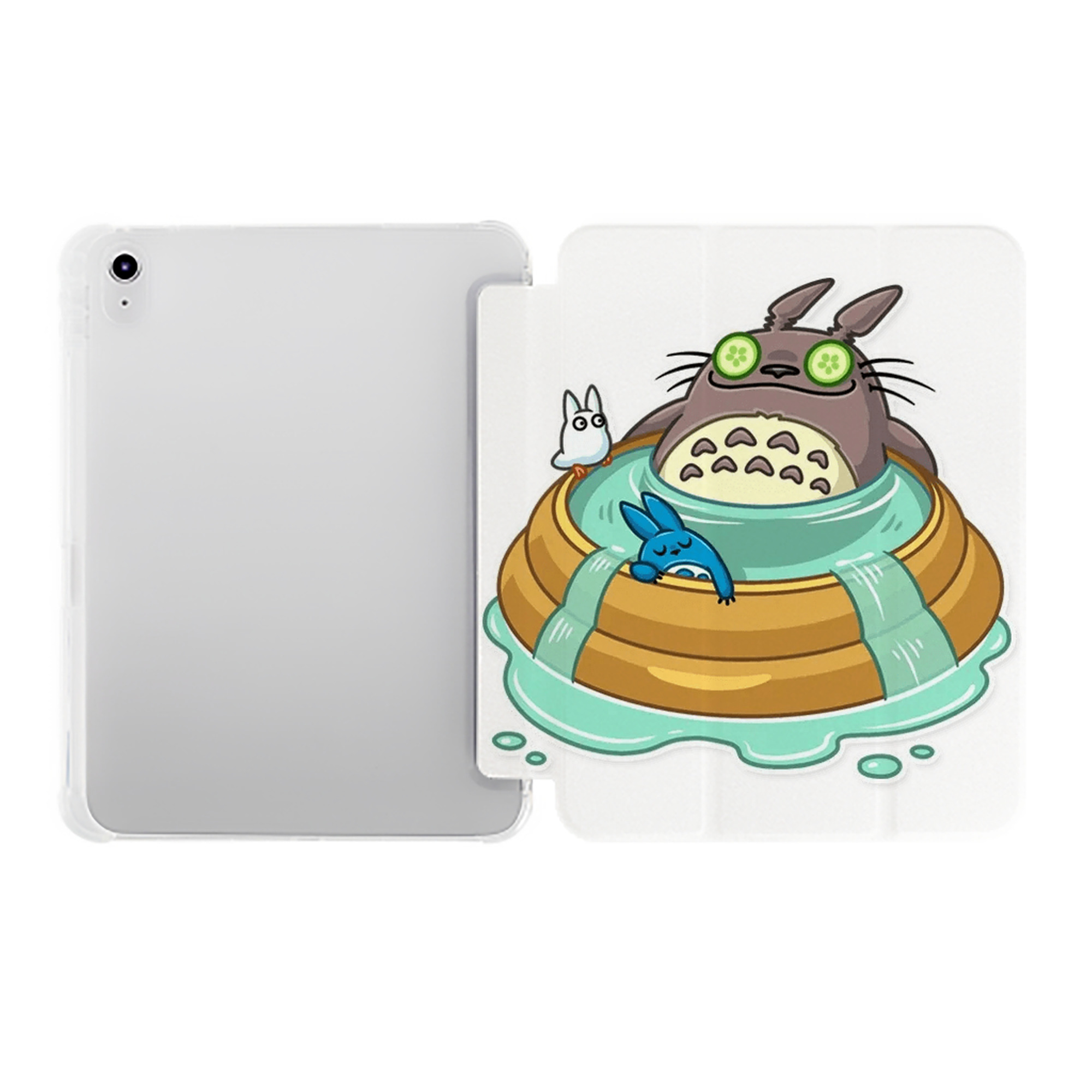（画像用） となりのトトロ 草壁メイ 草壁サツキ My Neighbor Totoro Satsuki Kusakabe Mei Kusakabe IPad ケース ペン収納付き 三つ折りスタンド PUレザー×シリコン 対応機種9.5/10.5/10.9インチ